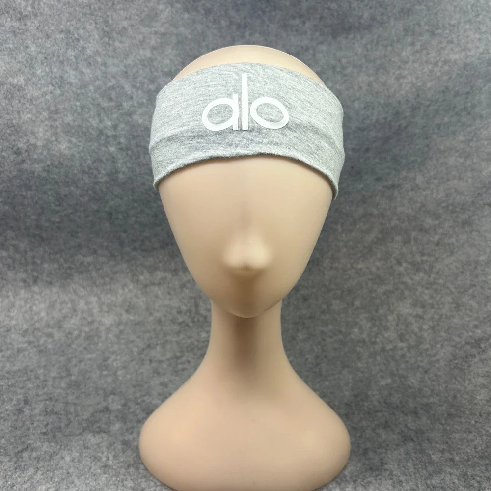 Alo Yoga Unisex Performance Headband OS Heather Gray Soft Jersey Knit